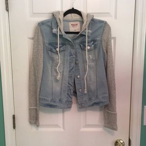 Denim jacket with hoodie